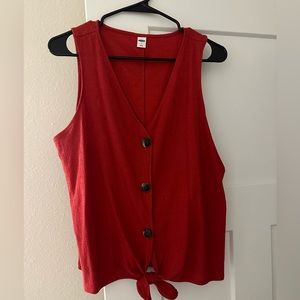 Red tank top old navy size L